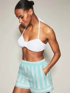 Knickerbox Swim Crinkle Non Wired Bikini Top - White