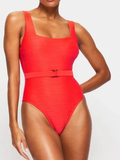 Knickerbox Swim Crinkle Swimsuit - Bright Orange