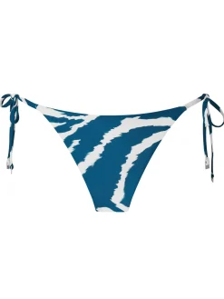 Knickerbox Swim Essentials Print Tie Side Tanga Bikini Bottoms - Teal