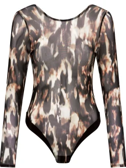 Knickerbox Zadie Long Sleeve Abstract Print Lingerie Body - Multi