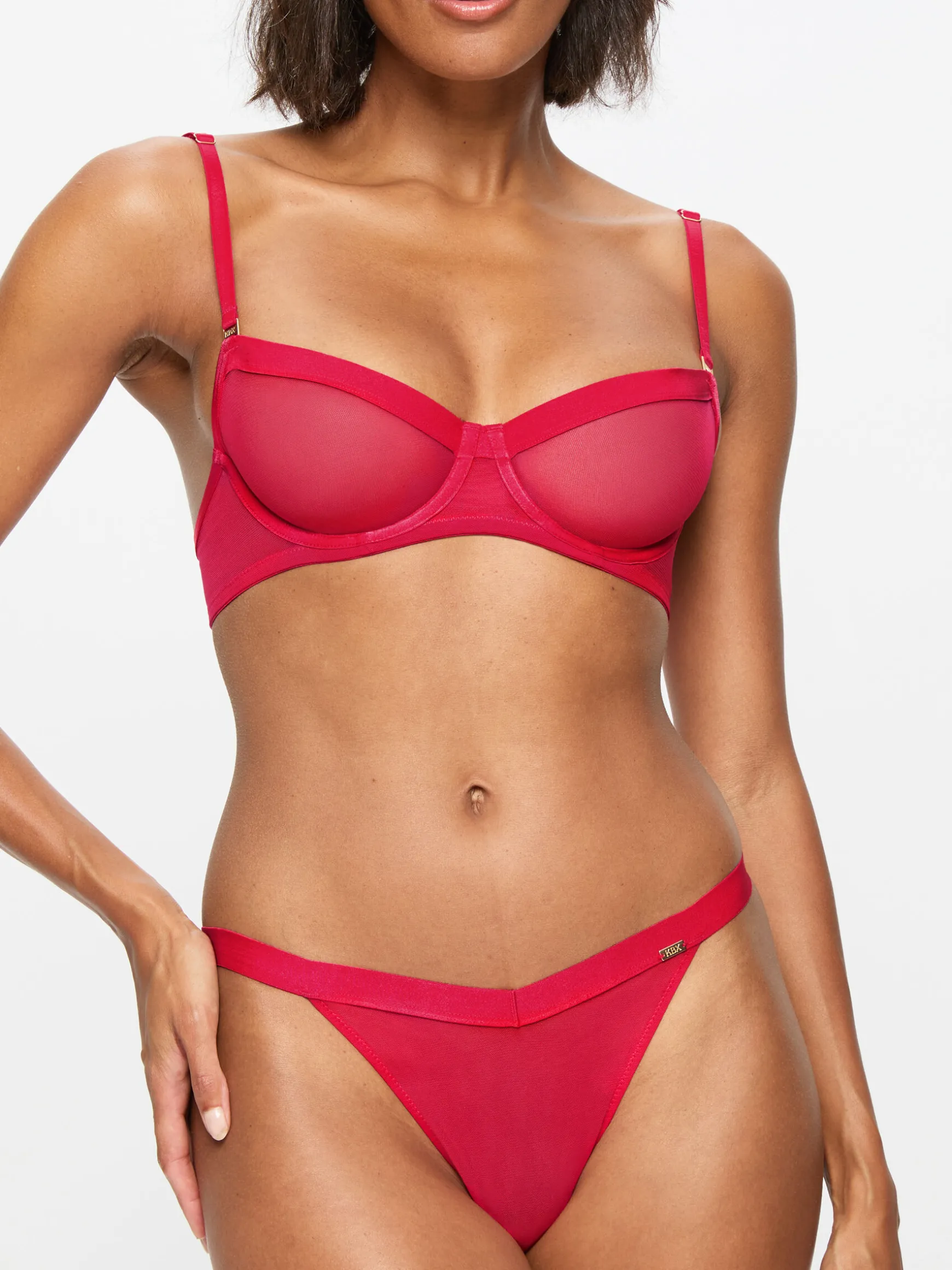 Knickerbox Zadie Non Padded Balcony Bra - Red