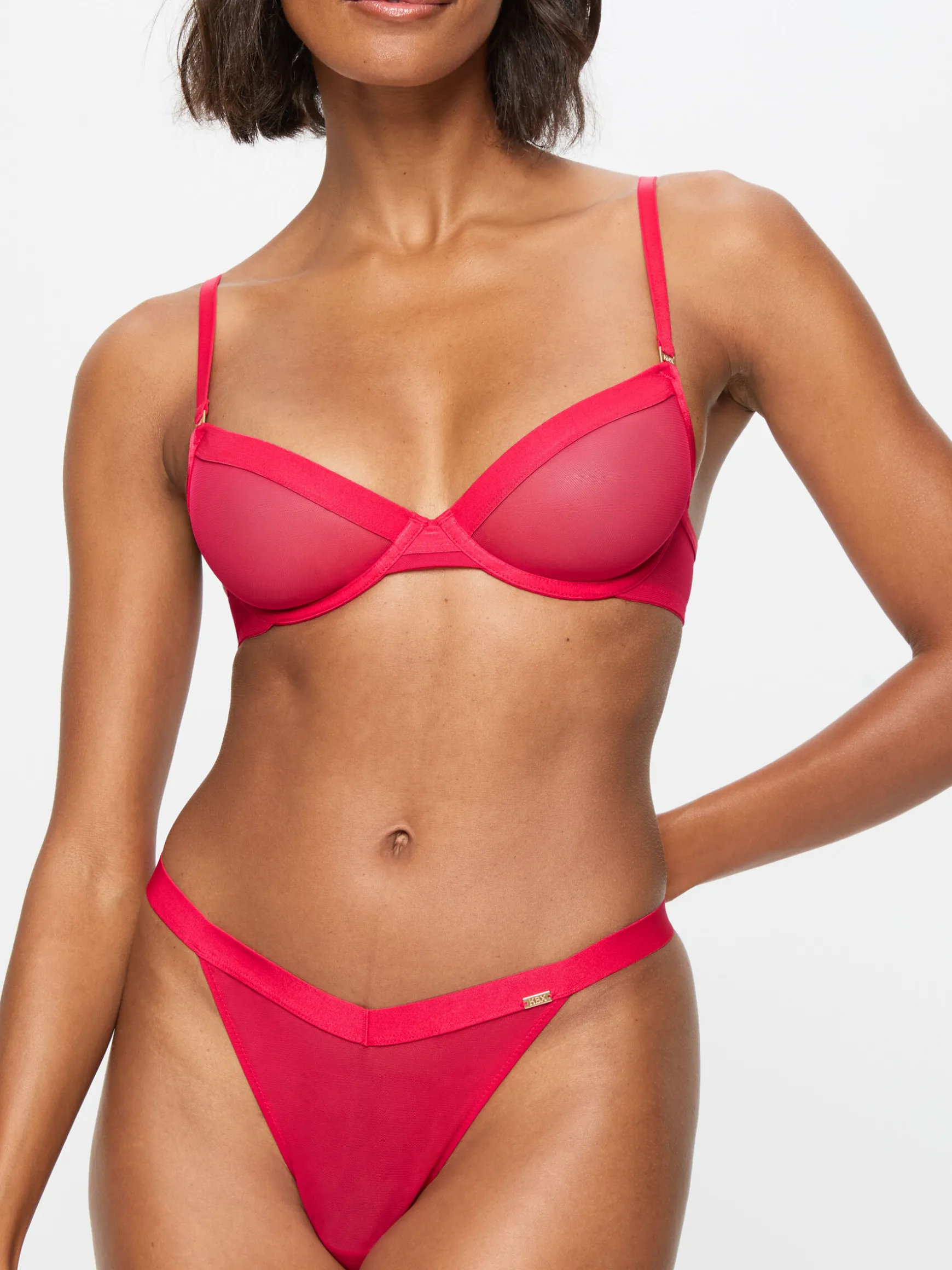 Knickerbox Zadie Non Padded Plunge Bra - Red