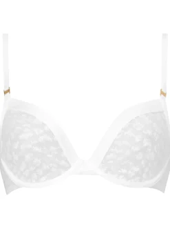 Knickerbox Zadie Textured Non Padded Plunge Bra - White