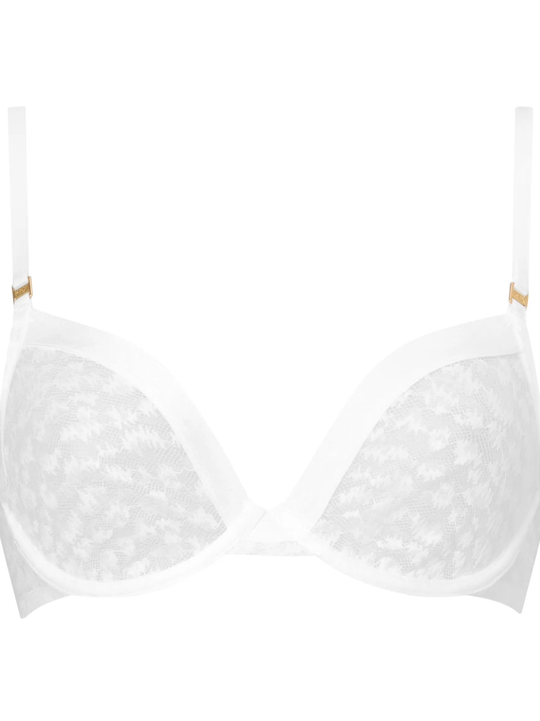 Knickerbox Zadie Textured Non Padded Plunge Bra - White