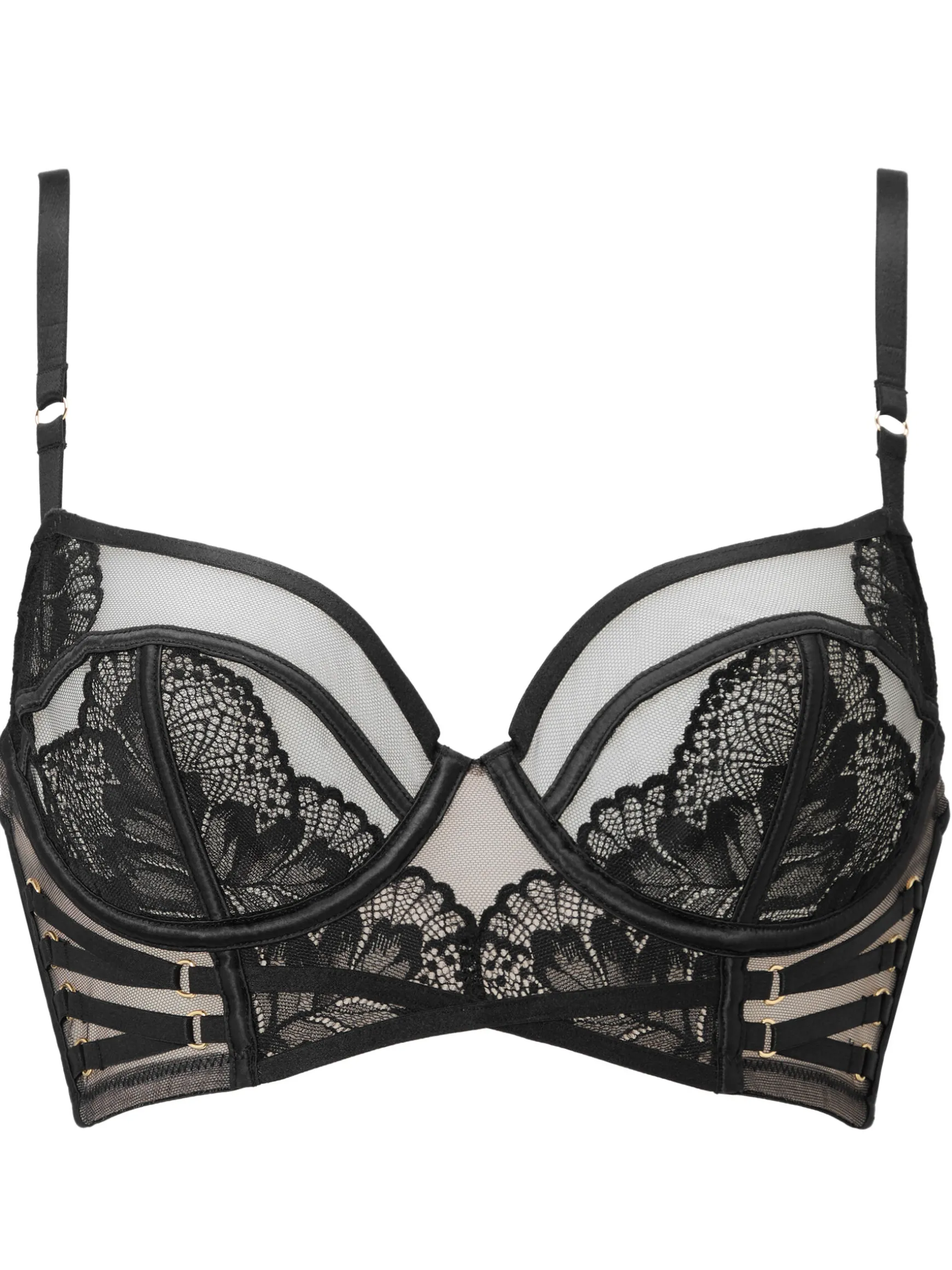 Laced In Love Non Padded Balcony Bra - Black