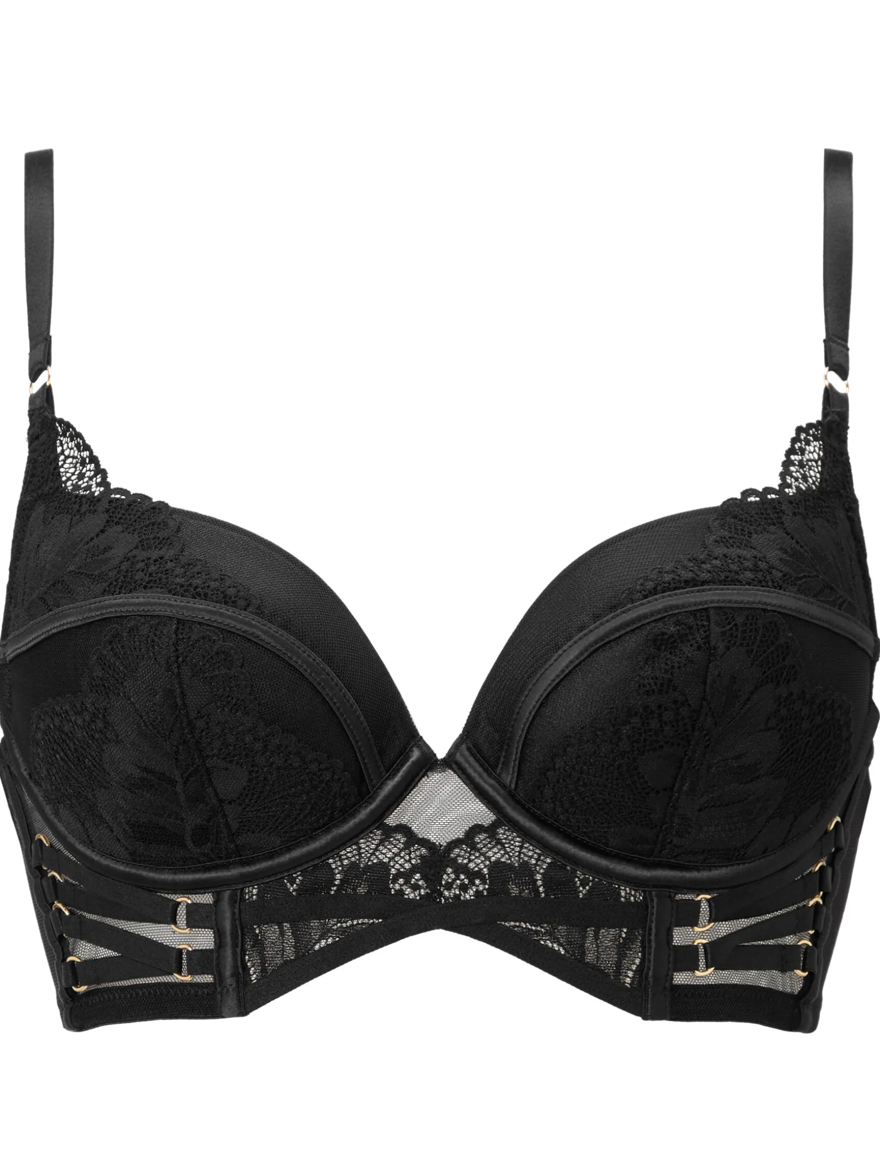 Laced In Love Padded Plunge Bra - Black