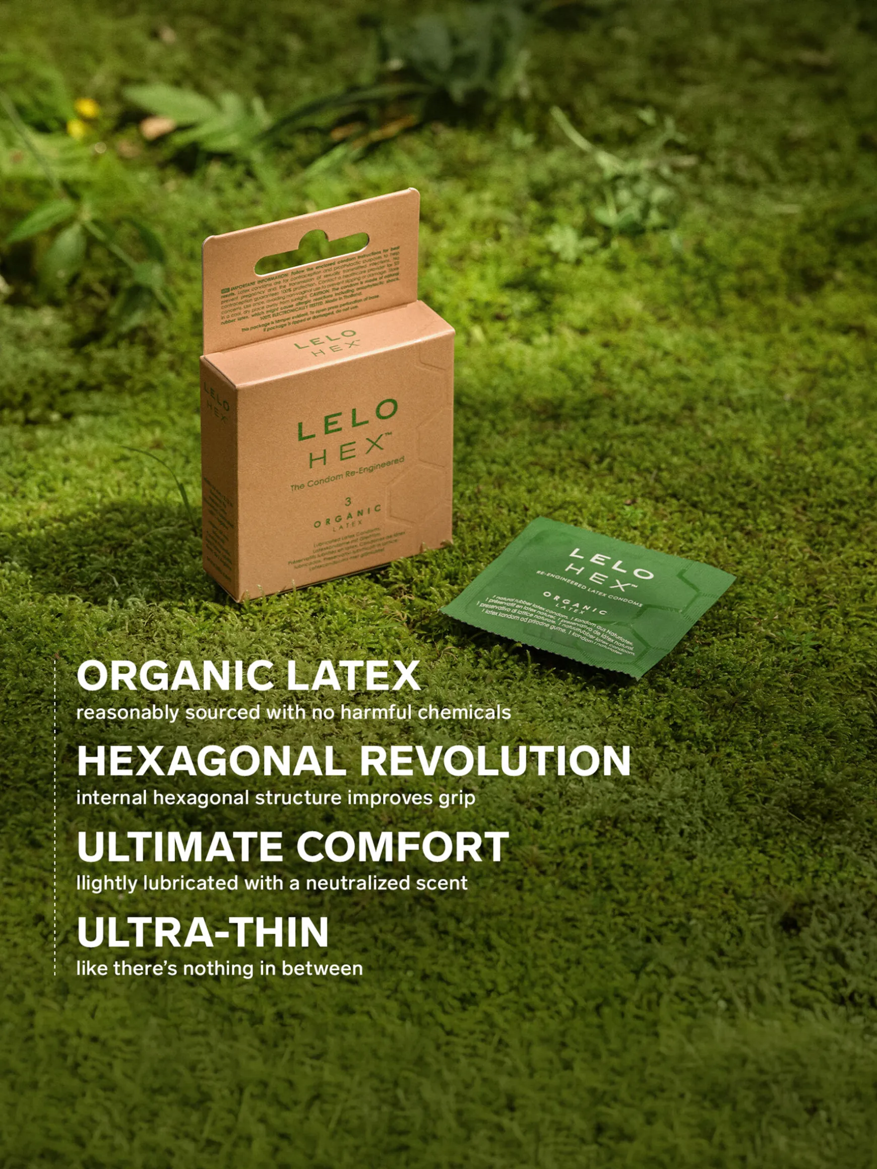 LELO Hex Condoms Organic - 3 Pack