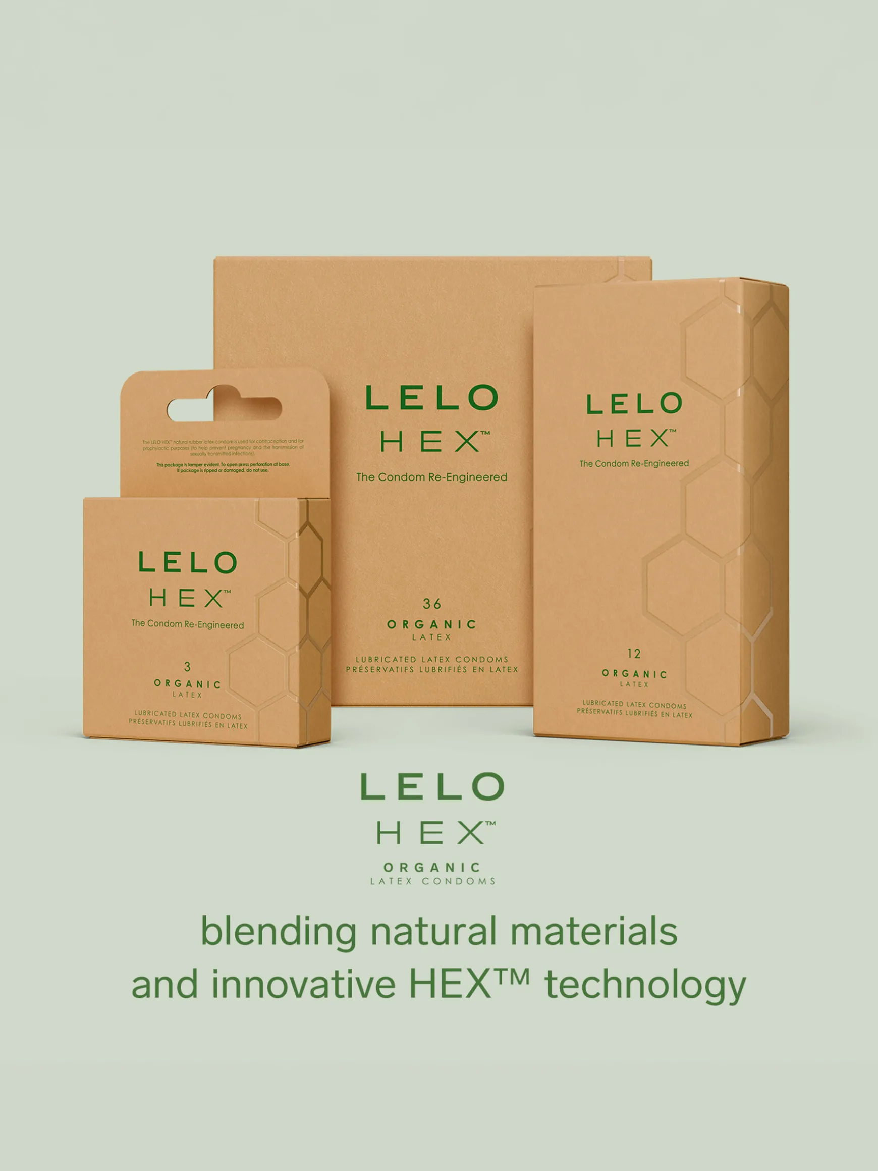 LELO Hex Condoms Organic - 12 Pack