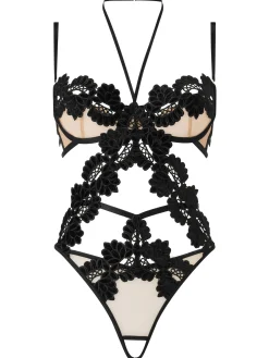 Lost In The Moment Crotchless Lingerie Body - Black