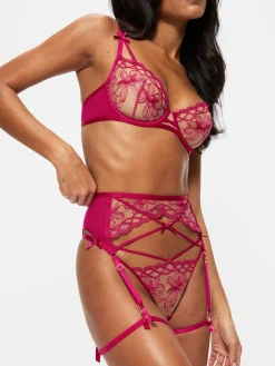 Make You Mine Suspender Belt - Dark Pink