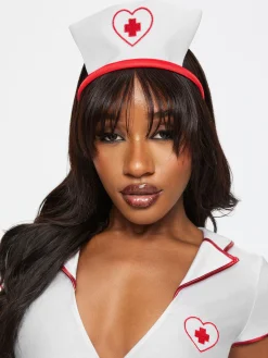 Mesmerising Medic 3 Piece Nurse Costume with Headband - White