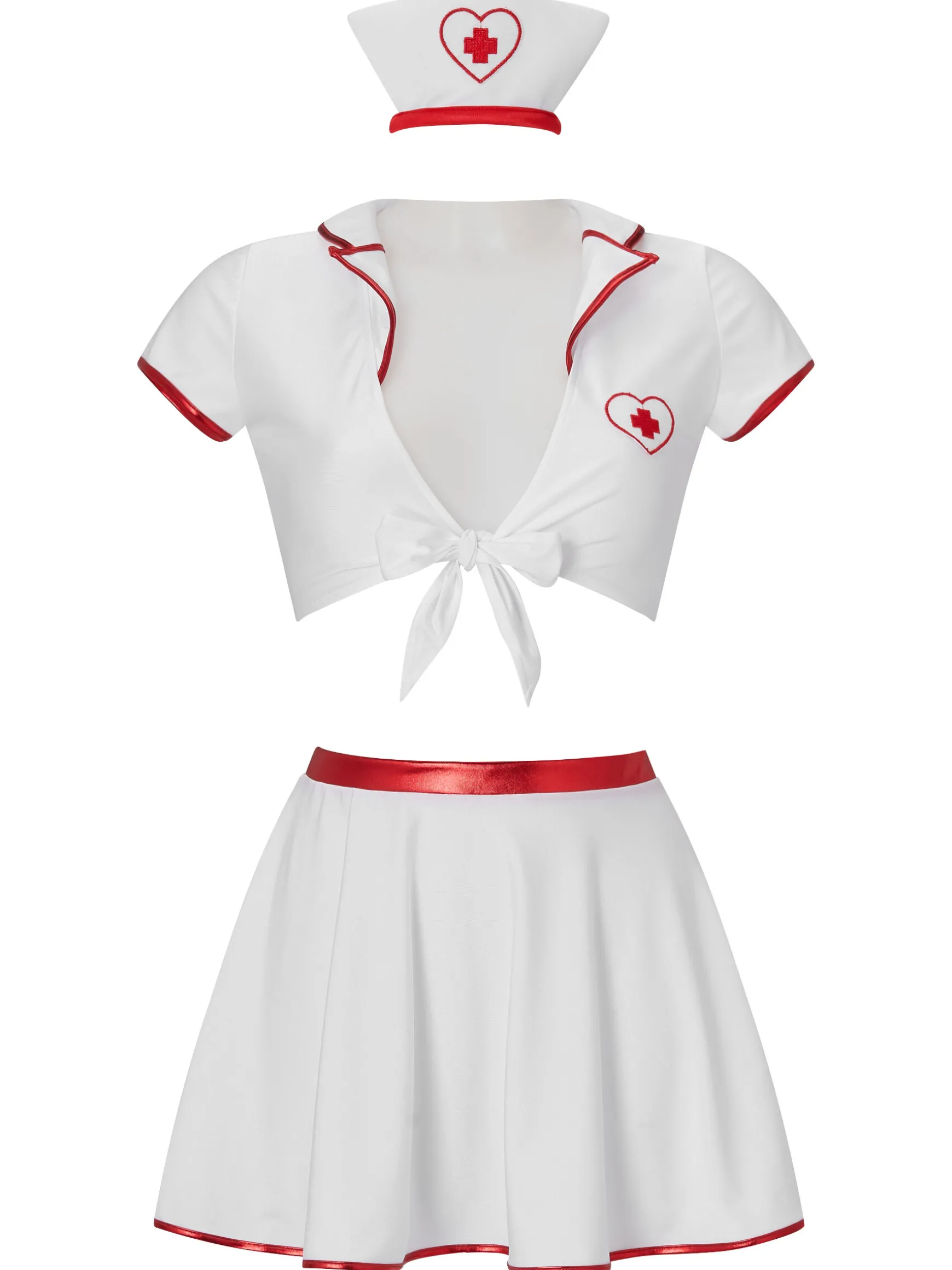 Mesmerising Medic 3 Piece Nurse Costume with Headband - White