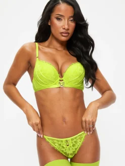 Neon Crush Lace G-String - Lime