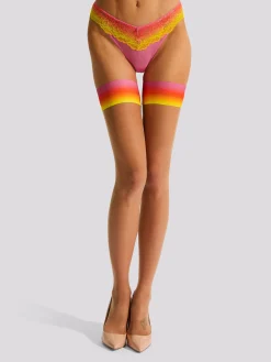 Ombre Top Sheer Hold Ups - Multi