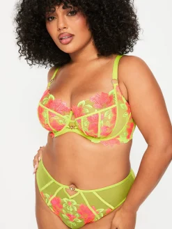 Paradise Glow Non Padded Fuller Bust Balcony Bra - Lime