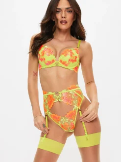 Paradise Glow Waspie Suspender - Lime