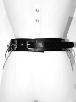 PU Bondage Belt with Link & Chain Detail