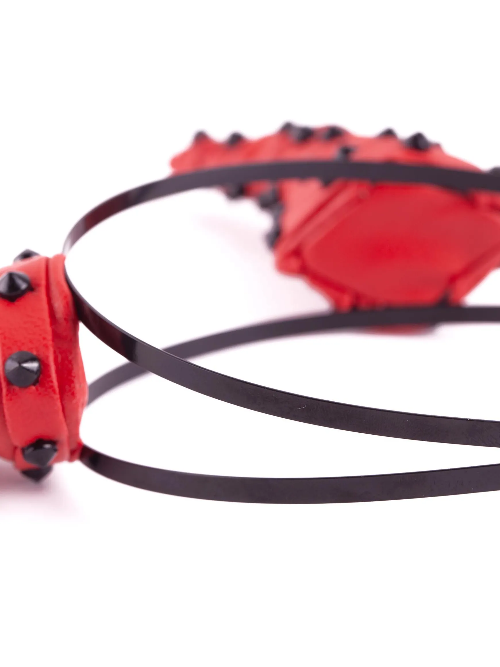 PU Studded Devil Horns Headband