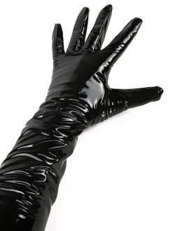 PU Wet Look Elbow Length Gloves