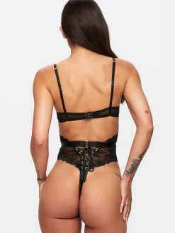 Radiant Desires Lace Crotchless Lingerie Body - Black