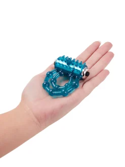 Ribbed Vibrating Cock & Ball Ring with Removable Bullet