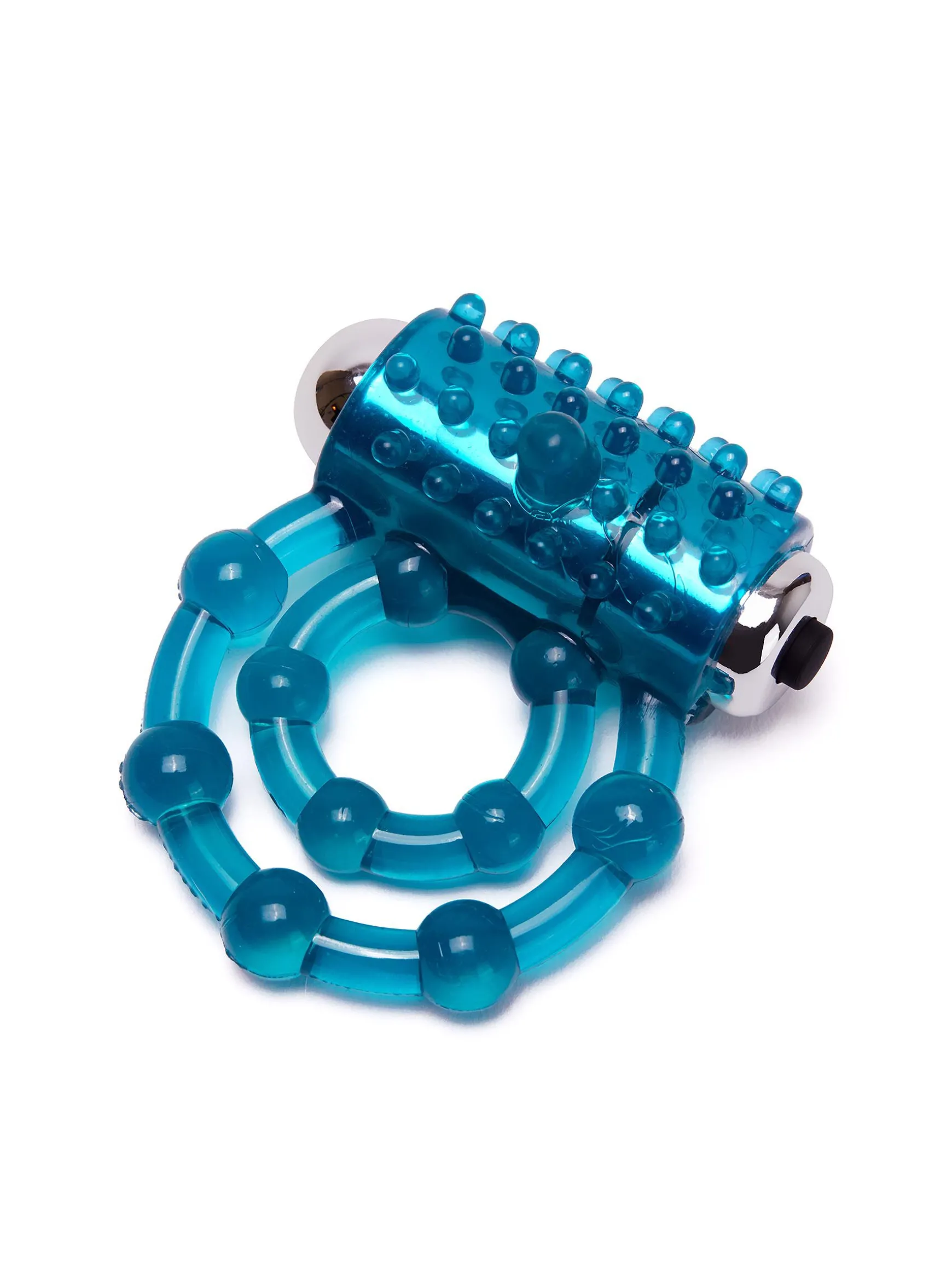 Ribbed Vibrating Cock & Ball Ring with Removable Bullet