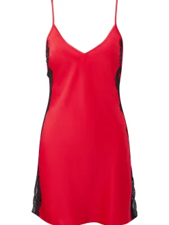 Rosalie Satin Chemise Lingerie - Red