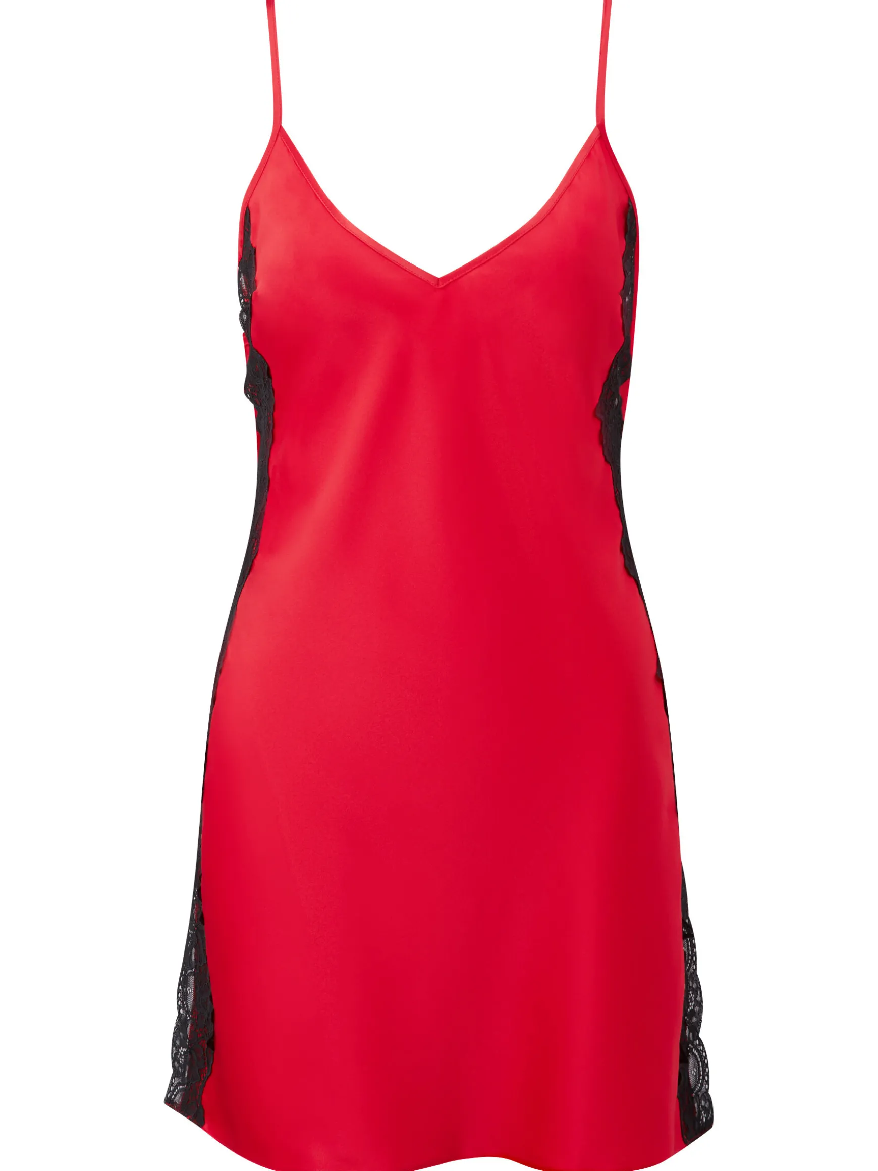 Rosalie Satin Chemise Lingerie - Red