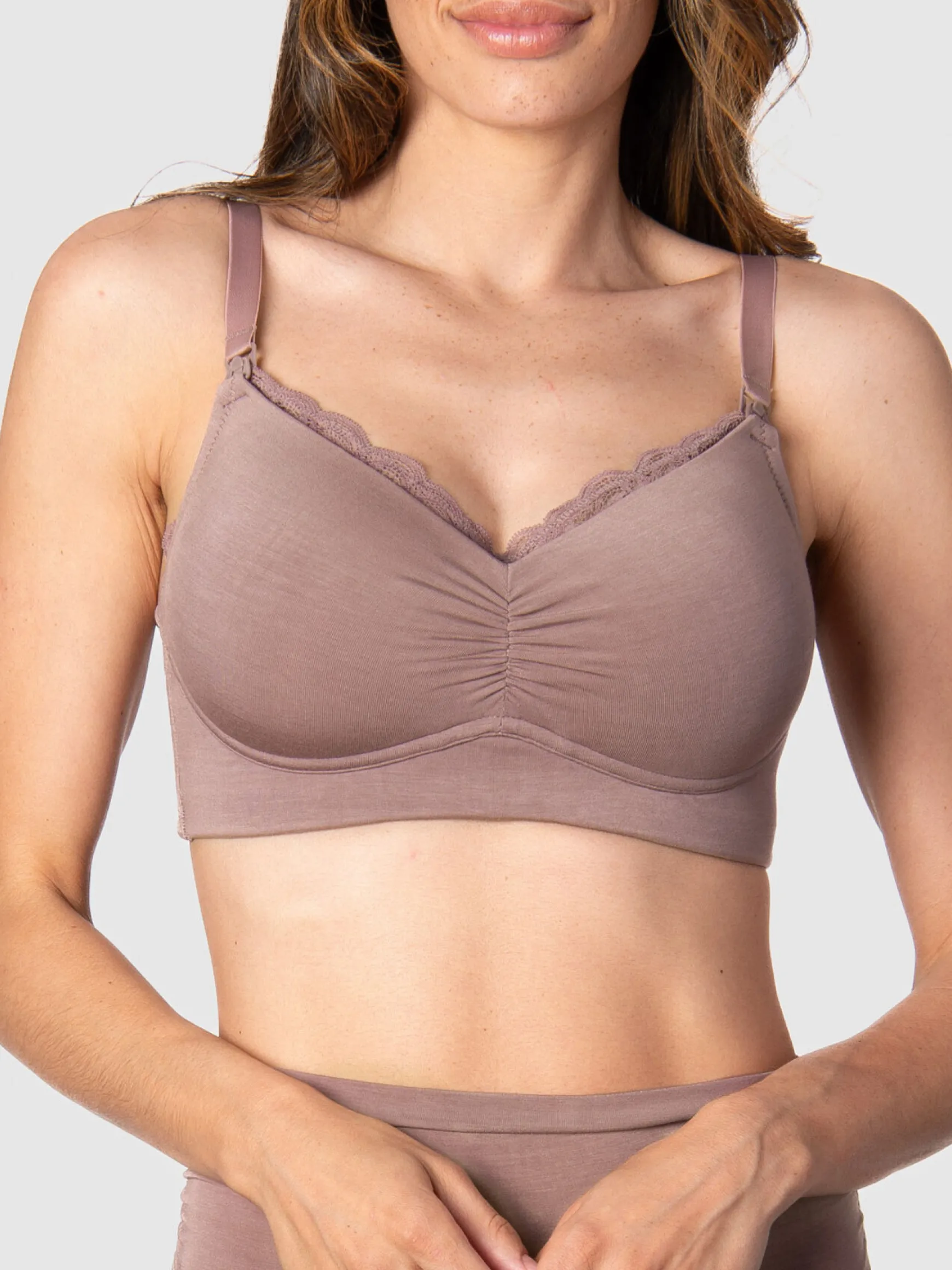 Serenity Bamboo Nursing Bra - Brown