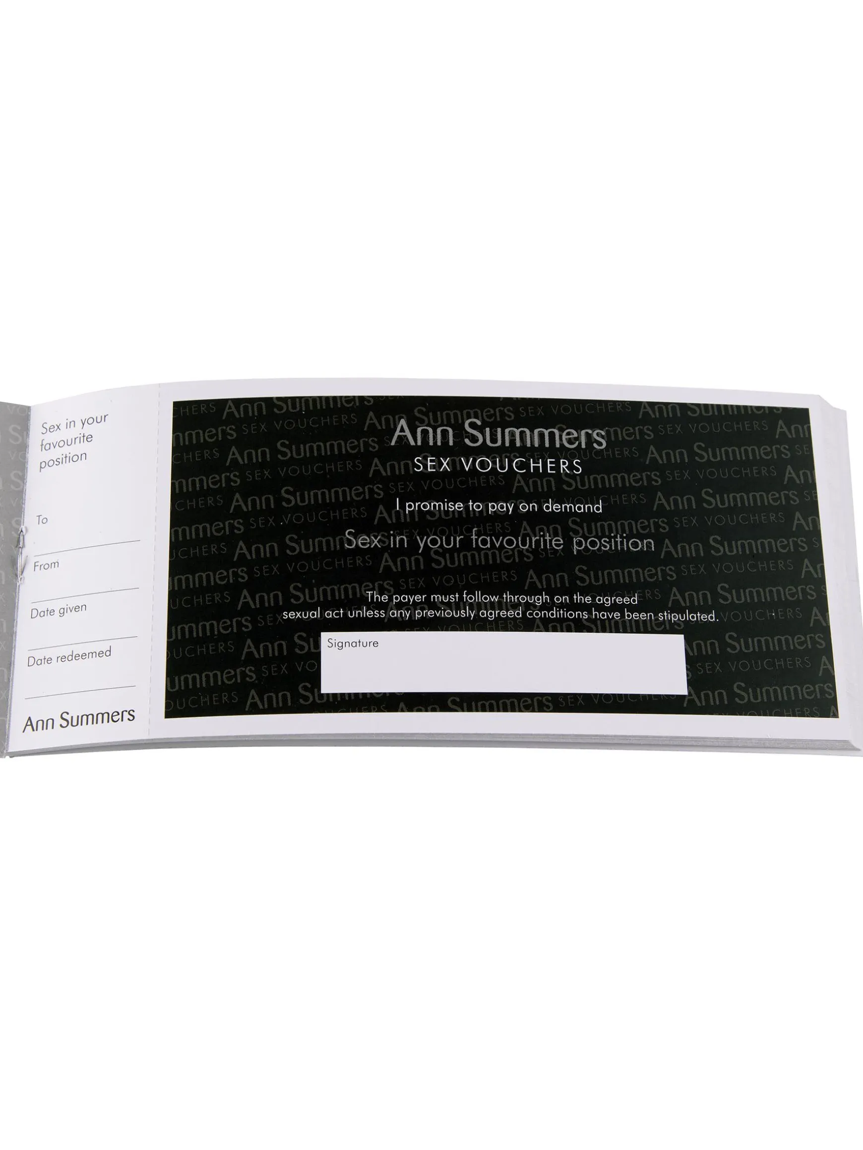 Sex Vouchers Novelty Gift - Book of 26