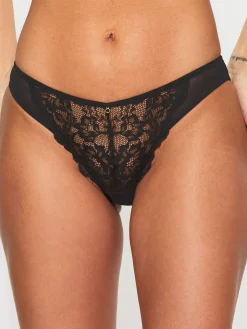 Sexy Lace Brazilian Knickers - Black
