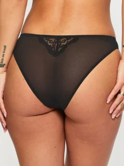 Sexy Lace Brazilian Knickers - Black