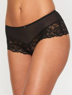 Sexy Lace Crotchless Short - Black