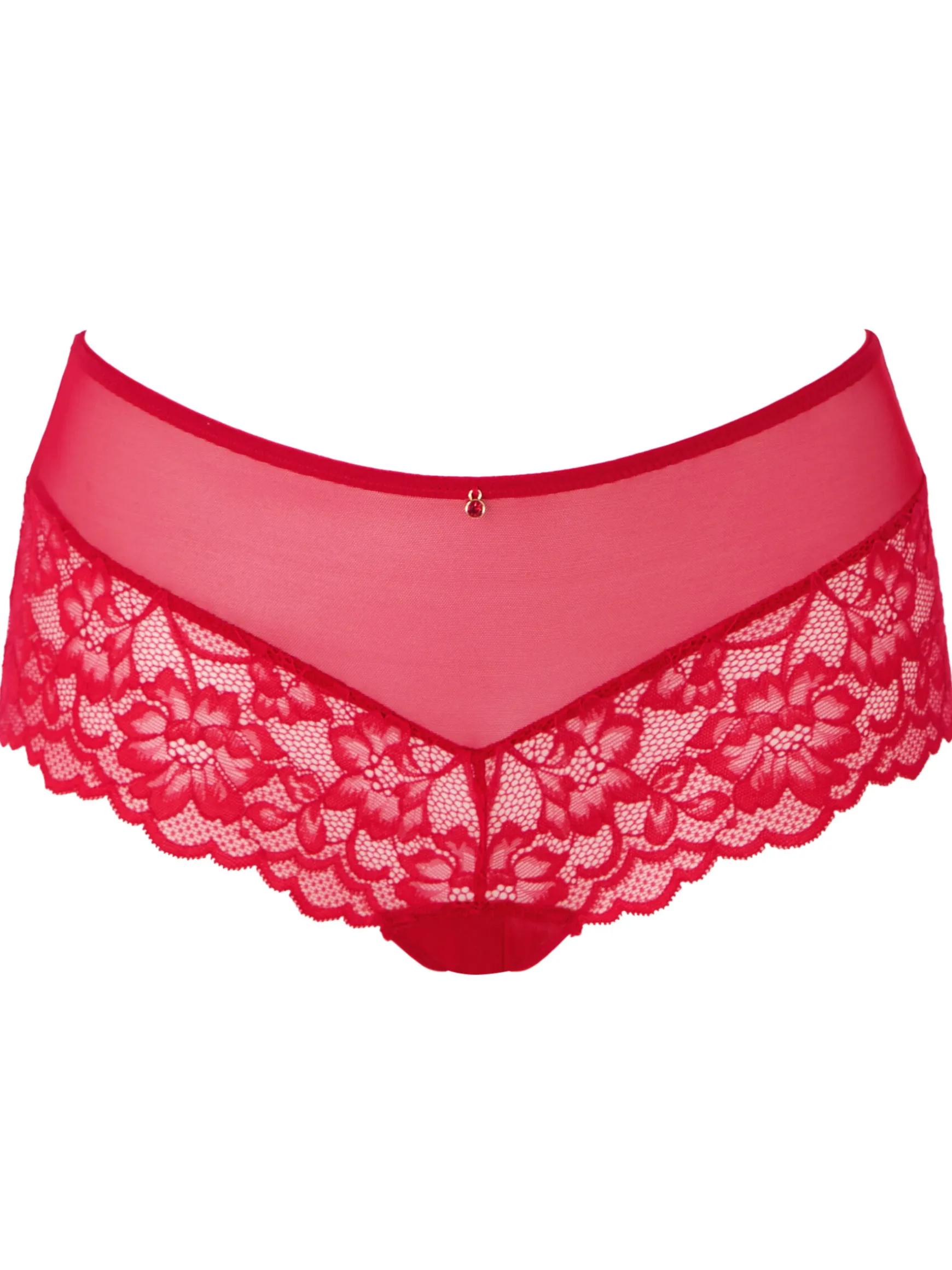 Sexy Lace Crotchless Short - Red