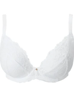 Sexy Lace Fuller Bust Non Padded Plunge Bra - White