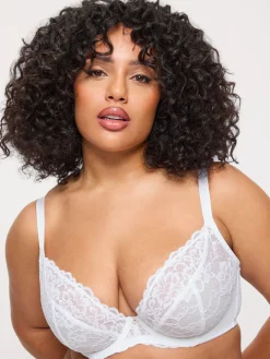Sexy Lace Non Padded Fuller Bust Plunge Bra - Pack of 2 - White