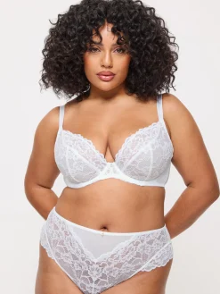 Sexy Lace Non Padded Fuller Bust Plunge Bra - Pack of 2 - White