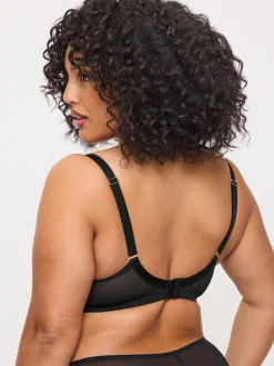 Sexy Lace Non Padded Fuller Bust Plunge Bra - Pack of 2 - Black