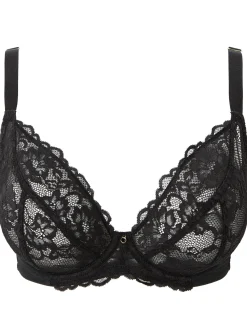 Sexy Lace Non Padded Fuller Bust Plunge Bra - Pack of 2 - Black