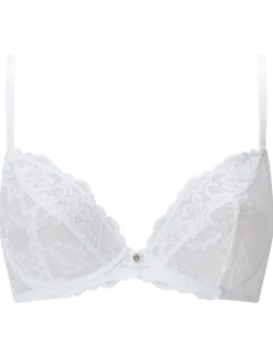 Sexy Lace Non Padded Plunge Bra - White