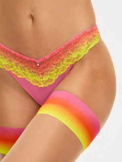 Sexy Lace Ombre Thong - Multi