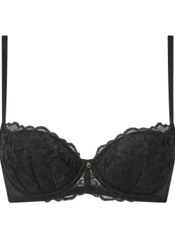 Sexy Lace Padded Balcony Bra - Pack of 2 - Black