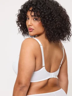 Sexy Lace Padded Balcony Bra - White