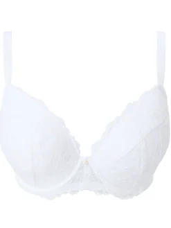 Sexy Lace Padded Balcony Bra - White
