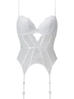 Sexy Lace Padded Basque - White