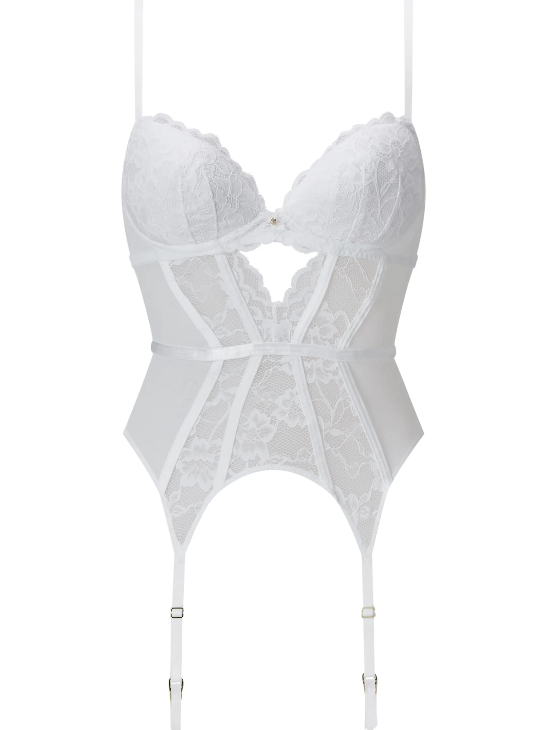 Sexy Lace Padded Basque - White
