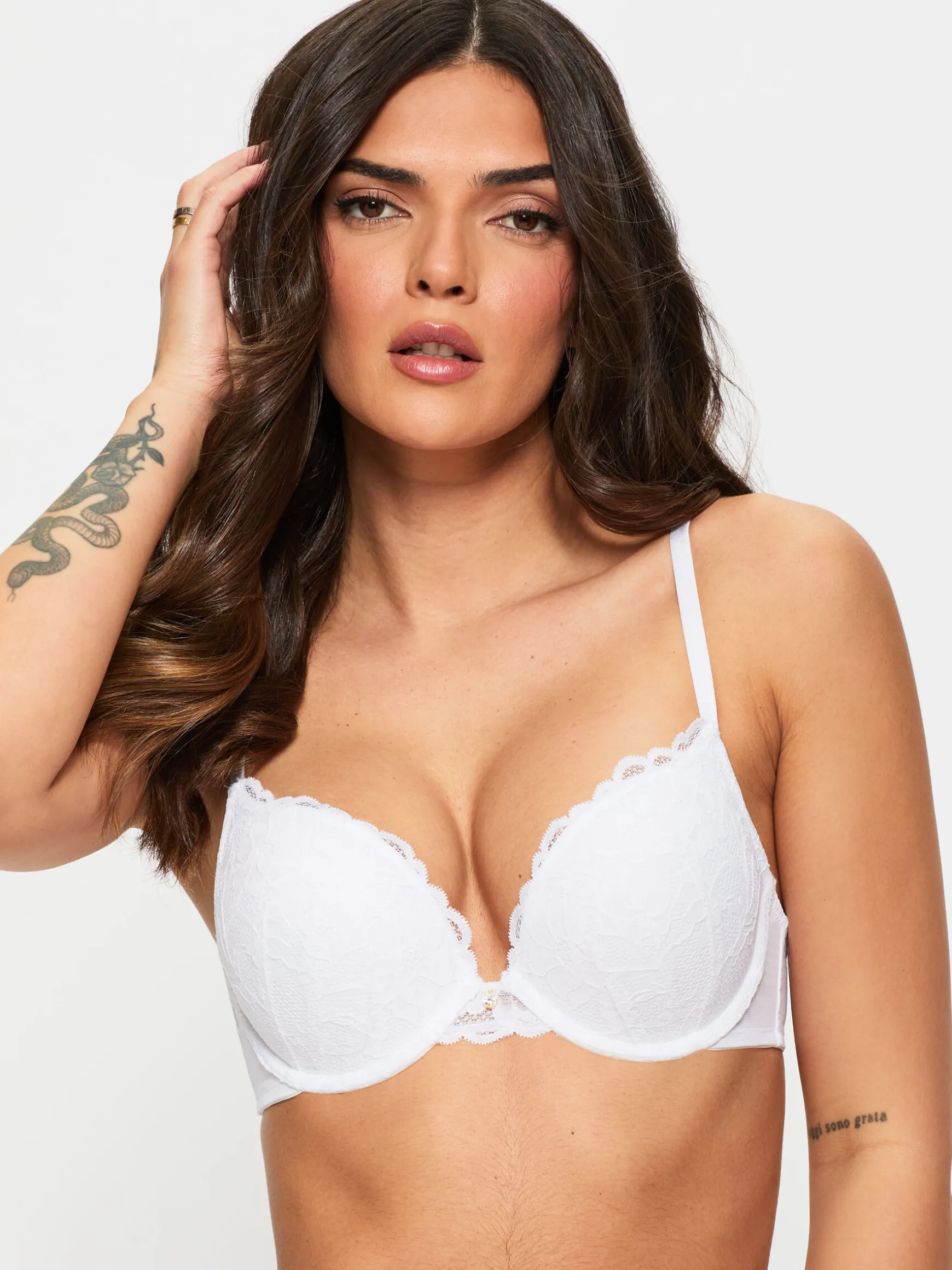 Sexy Lace Padded Boost Bra - White