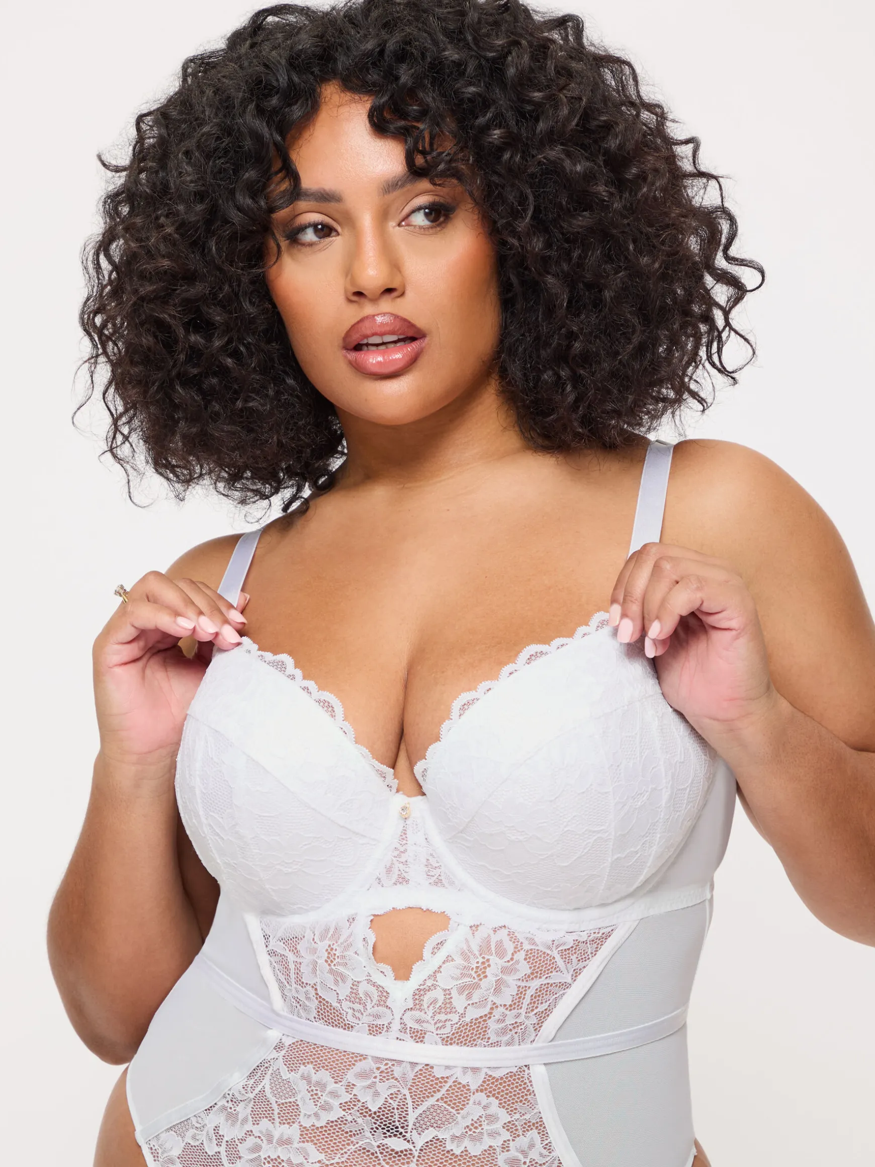 Sexy Lace Padded Lingerie Body - White