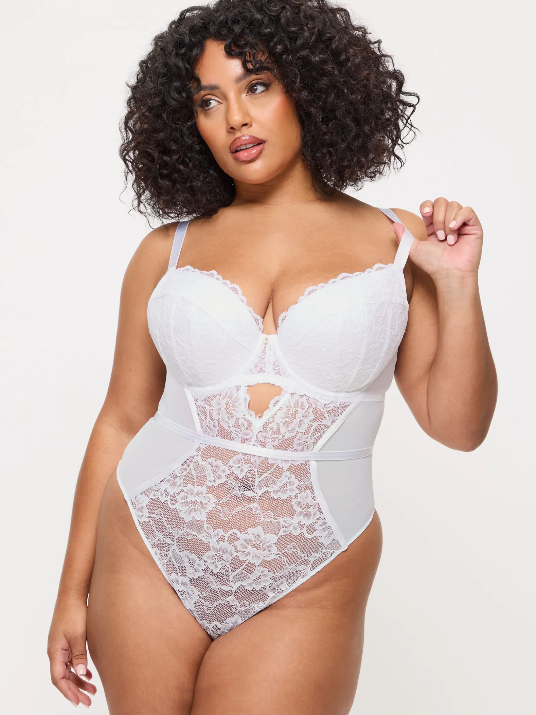 Sexy Lace Padded Lingerie Body - White