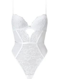 Sexy Lace Padded Lingerie Body - White
